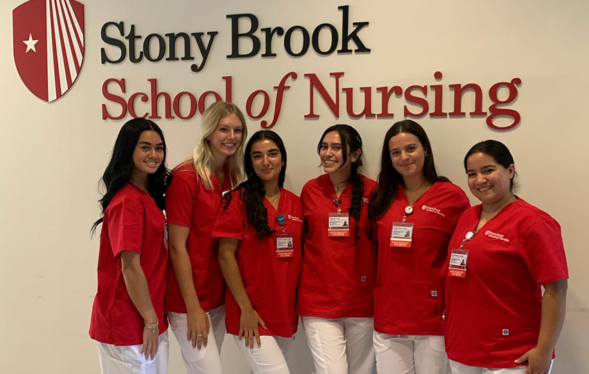 Nursing students posing for a group photo.