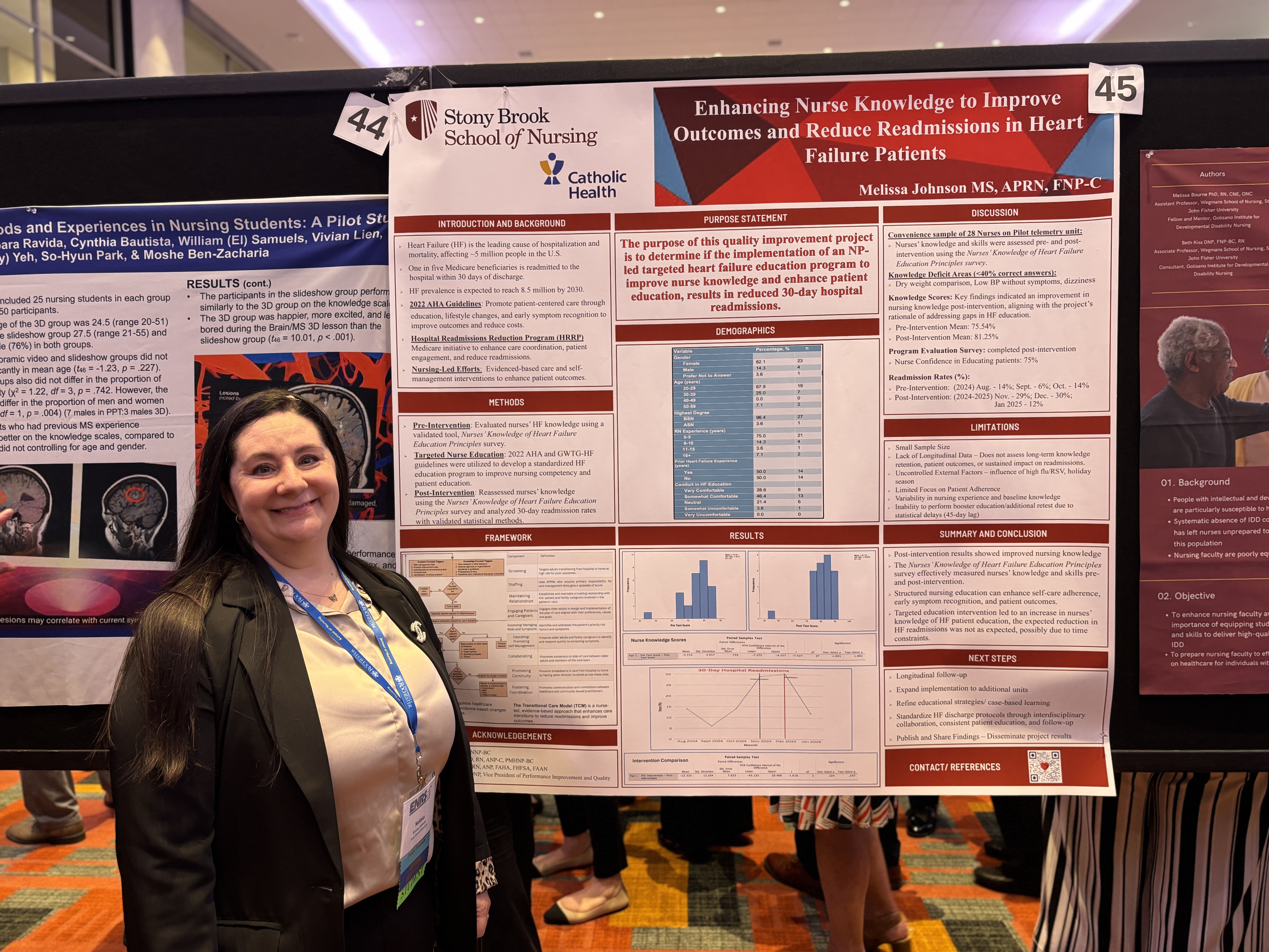 Melissa Johnson, DNP Student, presenting her poster on Enhancing Nurse Knowledge to Improve Outcomes and Reduce Readmissions in Heart Failure Patients