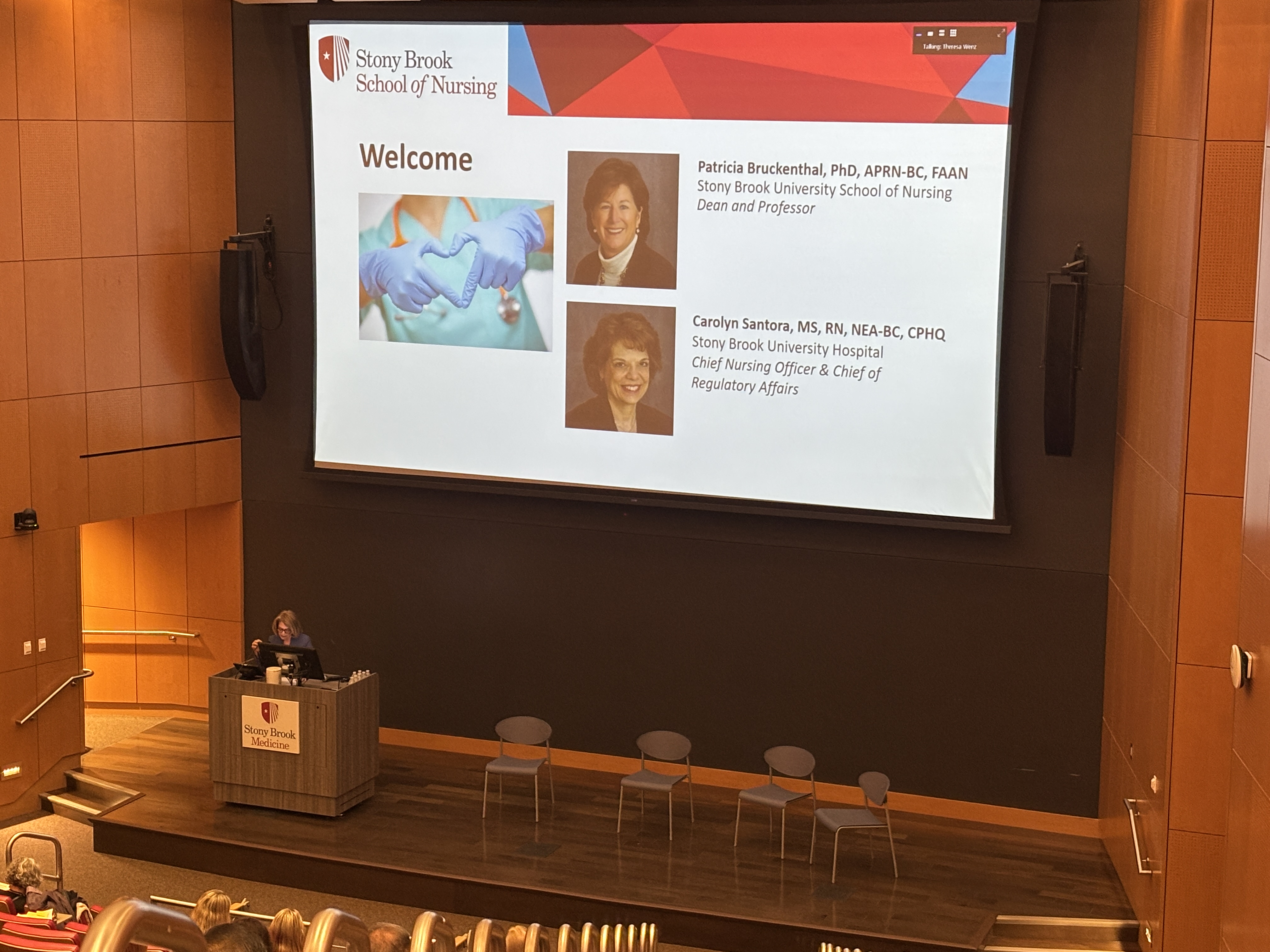 Chief Nursing Officer & Chief of Regulatory Affairs Carolyn Santora providing opening remarks